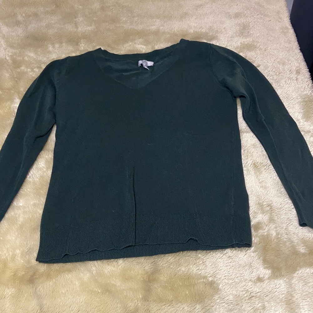 Croft & Barrow Dark Green V-Neck Sweater